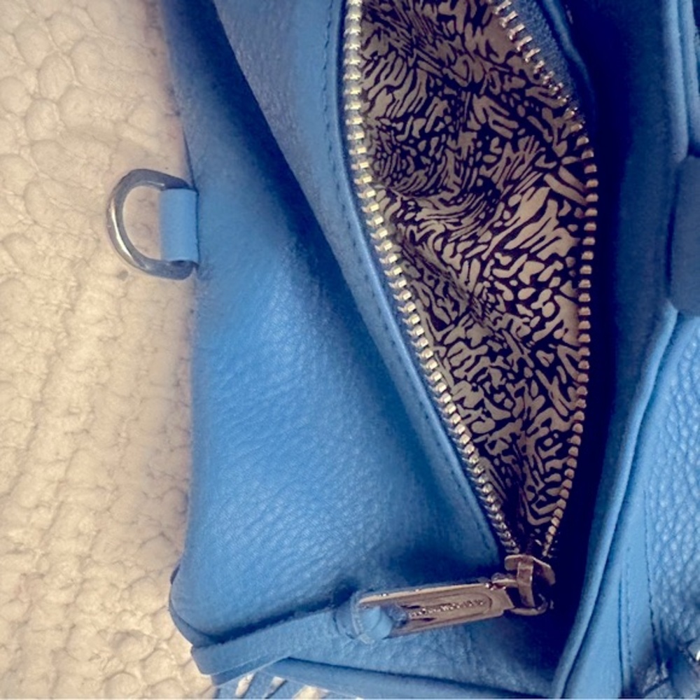 Rebecca Minkoff | Blue Convertible Crossbody Bag with Silver Hardware - Picture 6 of 9
